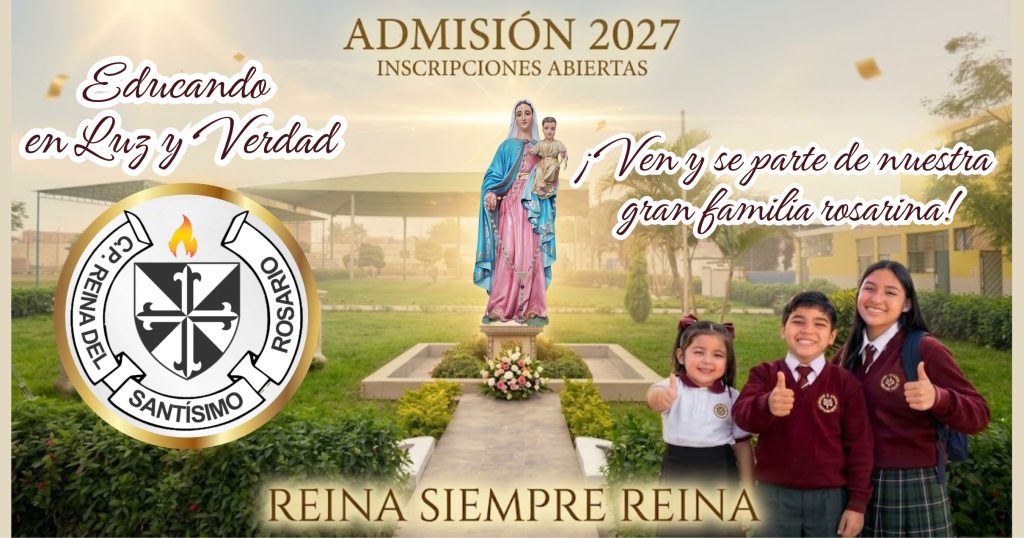 Banner admisión 2027 – Colegio Reina del Santísimo Rosario