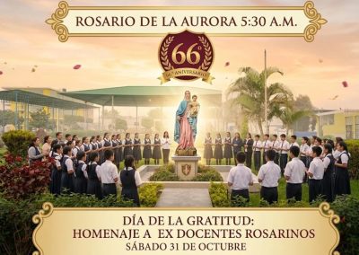 Estudiantes rosarinos rinden homenaje a la Virgen del Rosario en el patio del colegio – Chincha